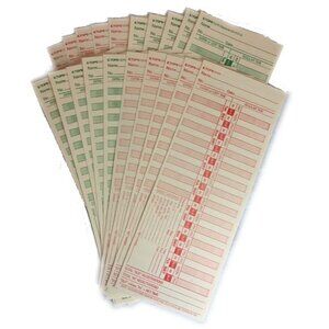 Vintage Style Time Cards, for Junk Journal Ephemera or Scrapbooking Lot 30 mq